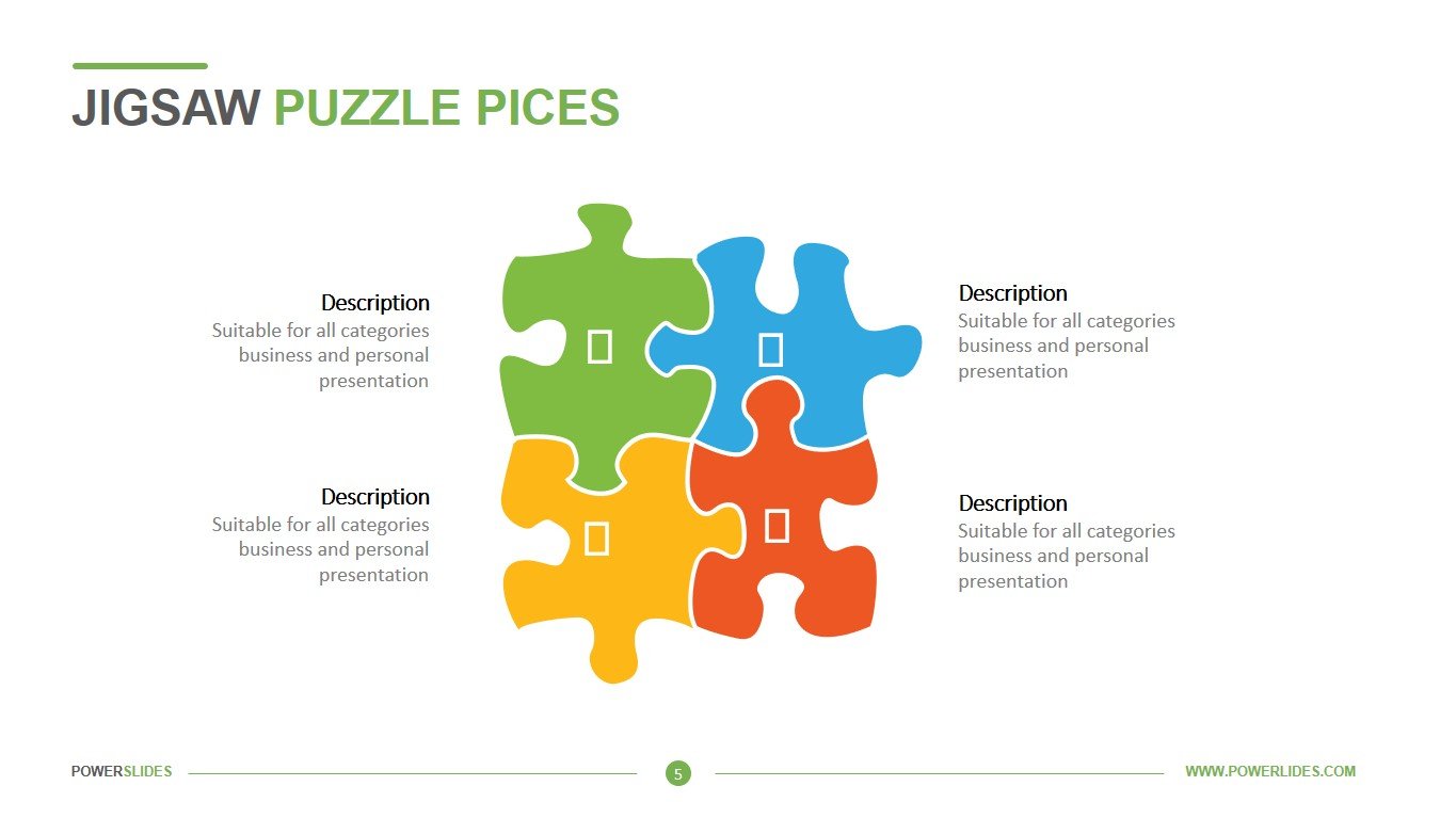 Question Mark Puzzle - 6 Pieces PowerPoint Template - PPT Slides