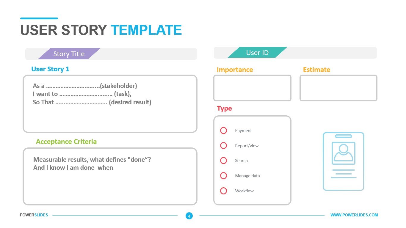 User Story Template  Download Agile PPT  Powerslides™ Within Agile Story Card Template