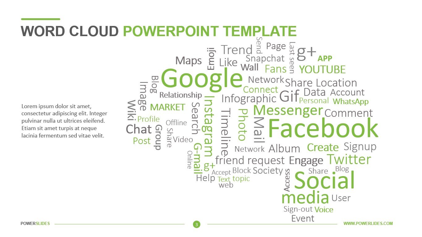Word Cloud PowerPoint Template  Powerslides With Regard To Free Word Collage Template