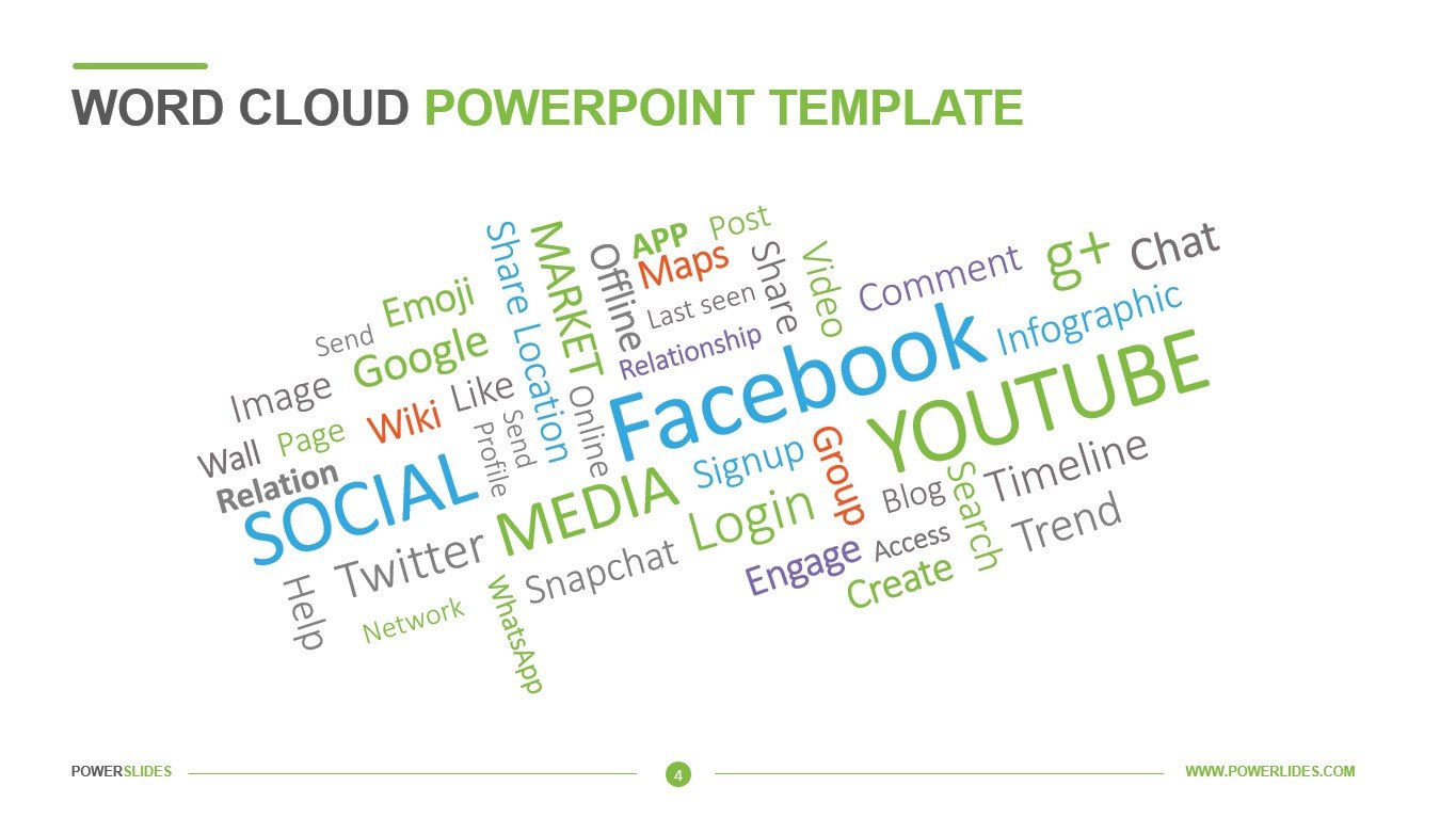 Word Cloud PowerPoint Template  Powerslides Regarding Free Word Collage Template
