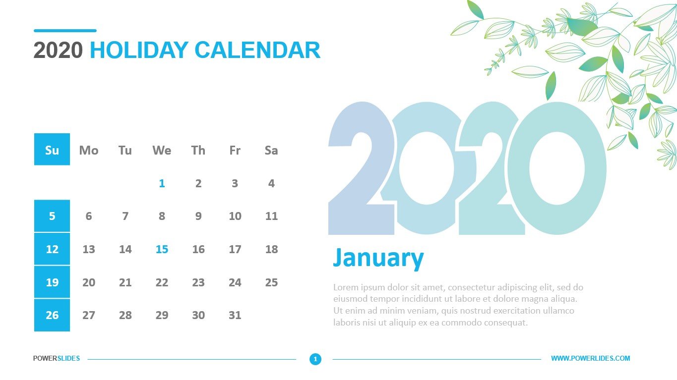 2020 Holiday Calendar