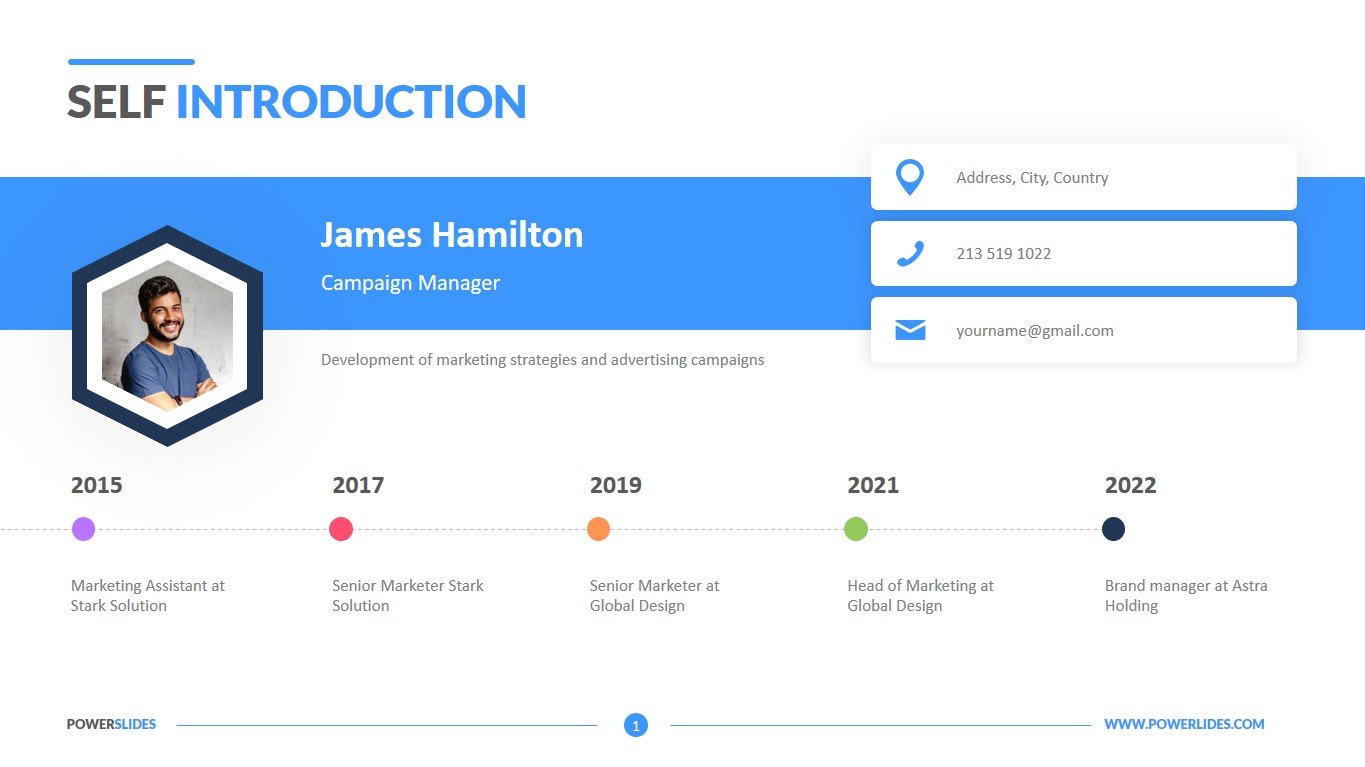 Self Introduction ppt. Self presentation Template. Introduce yourself Slide.